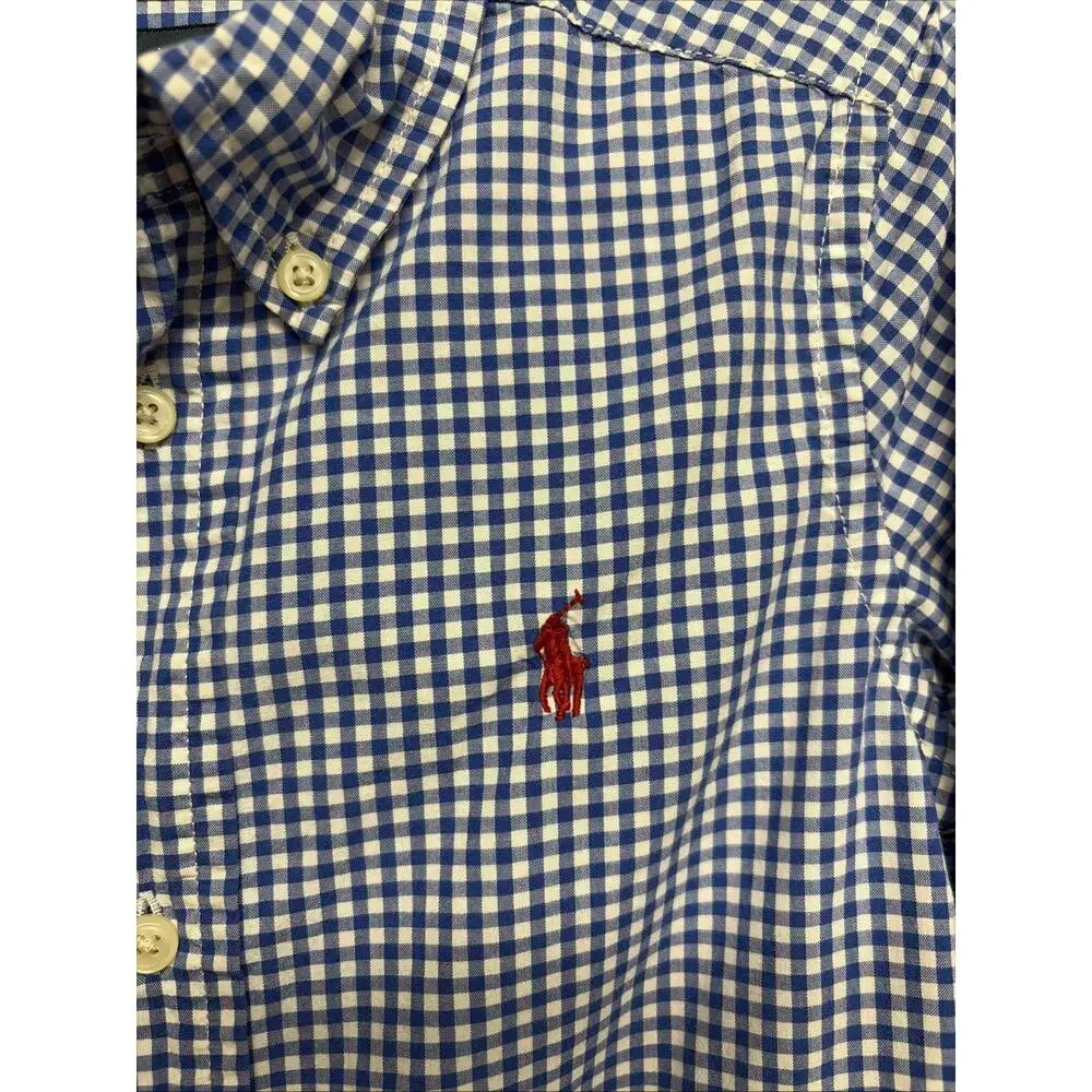 Ralph Lauren Gingham Cotton Button Down Shirt Toddler Boy Size 3T